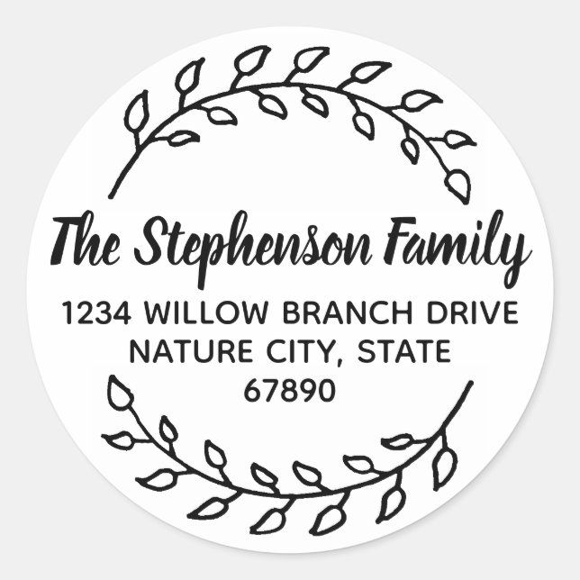 Custom Modern Branches Return Address Label (Front)