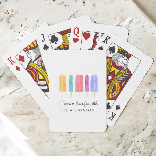 Custom modern bright colourful modern summer playing cards