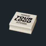 Custom Modern Business Logo and Text  Rubber Stamp<br><div class="desc">Personalized Business Logo Cute modern rubber stamp template. A bold and sharp company gift idea for promotion,  marketing,  office and custom stationery. No minimum.
Custom Modern Business Logo and Text wooden rubber stamp</div>