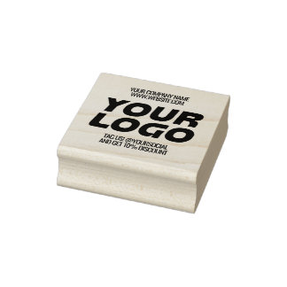 Custom Modern Business Logo and Text Rubber Stamp