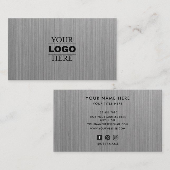 Custom Modern Business Logo Branded Card (Front/Back)