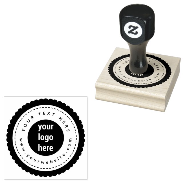 Custom Modern Business Logo & Text Rubber Stamp (Stamped)