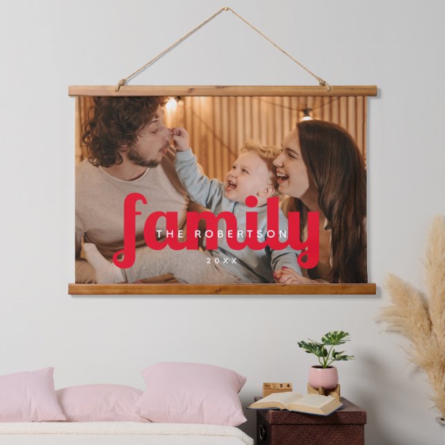 Custom Modern Casual Modern Family Full Photo Hanging Tapestry (Bedroom)