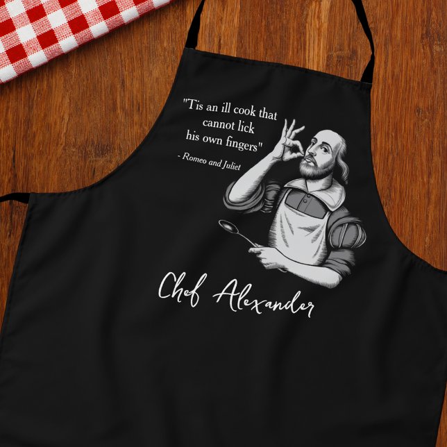 Custom Modern Chef Funny Shakespeare Quote  Apron (Creator Uploaded)