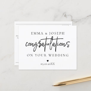 Custom modern chic Congratulation Couple Newlywed  Postcard