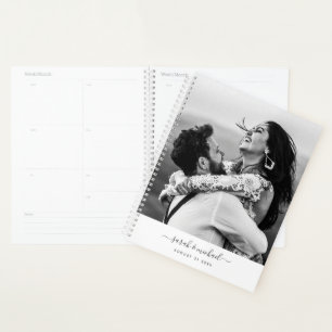 Custom Modern Chic Handwritten Photo Names Wedding Planner