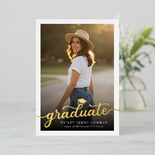 Custom Modern Chic Typography Graduation Foil Card