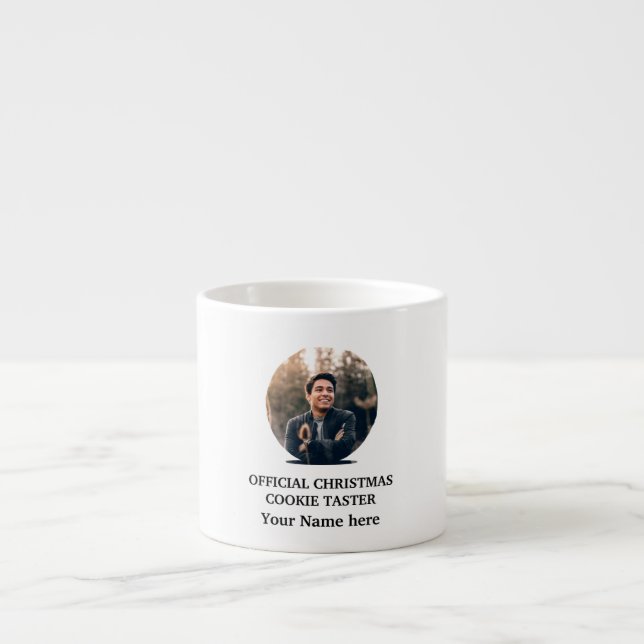 Custom modern Christmas cookie photo template Espresso Cup (Front)