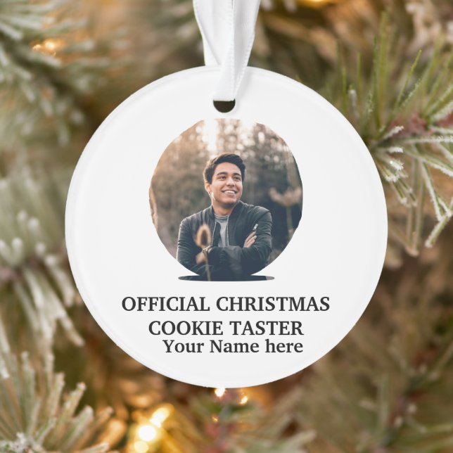 Custom modern Christmas cookie photo template Ornament (Tree)
