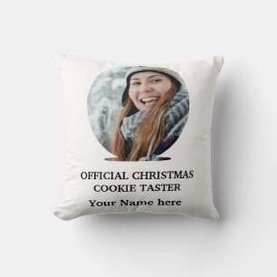 Custom modern Christmas cookie photo template Throw Pillow