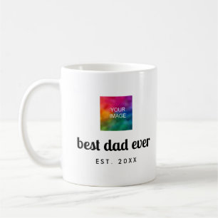 Custom Modern Clean Template Best Dad Ever White Coffee Mug