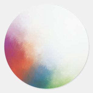 Custom Modern Colourful Abstract Art Blank Templat Classic Round Sticker