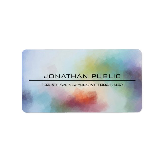 Custom Modern Colourful Abstract Art Template Label (Front)