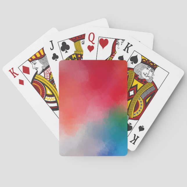 Custom Modern Colourful Abstract Art Template Playing Cards (Back)