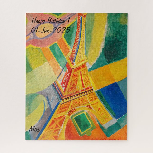 Custom Modern Colourful Abstract Eiffel Tower  Jigsaw Puzzle (Vertical)