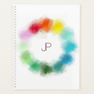 Custom Modern Colourful Monogrammed Template Planner
