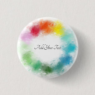 Custom Modern Colourful Template Hand Script Trend 1 Inch Round Button