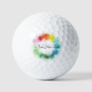 Custom Modern Colourful Template Handwritten Text Golf Balls