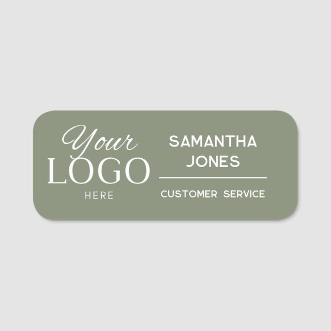 Custom Modern Company Business Employee Boho Name Tag (Front)