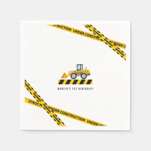Custom Modern Construction Dump Truck Theme Paper Napkin