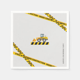 Custom Modern Construction Dump Trucks Party Paper Napkin
