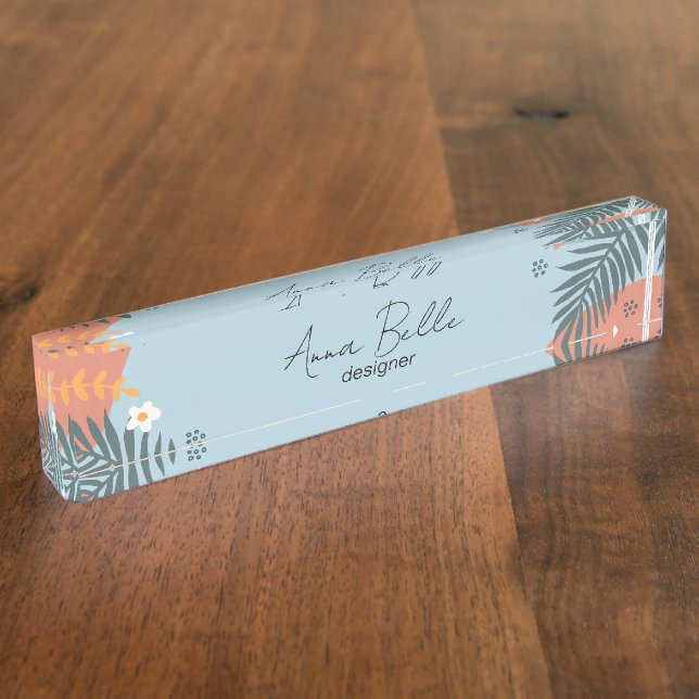 Custom Modern Contemporary Summer Nameplate (Side)