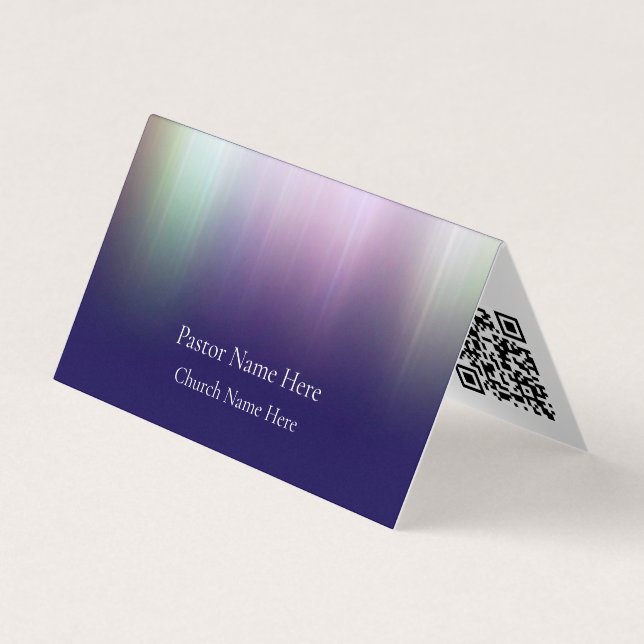 Custom Modern Cool QR Code Christian Church Pastor Business Card (Front)