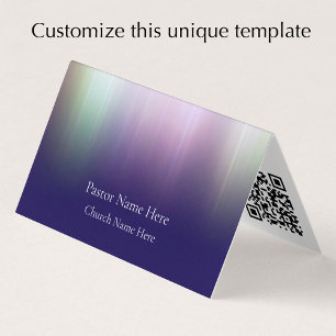Custom Modern Cool QR Code Christian Church Pastor Business Card