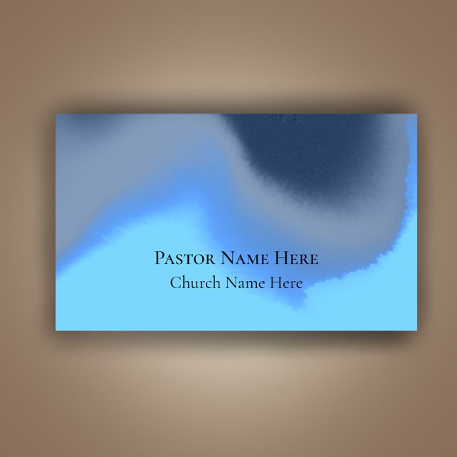 Custom Modern Cool Unique Christian Church Pastor  Business Card (Customize this unique modern abstract blue swirl business card. For pastors or church minister...
)