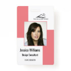 Custom Modern Corporate Employee ID Badge Pink