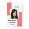 Custom Modern Corporate Employee ID Badge Pink