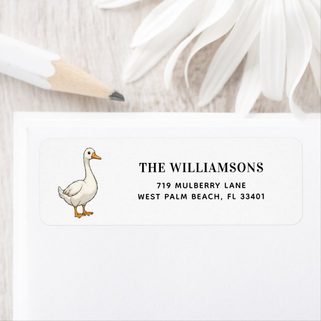 Custom Modern Cute Silly Goose Address (Insitu)