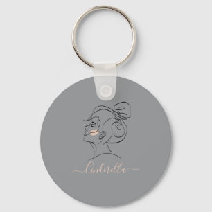 Custom Modern Design Monogram Gift Keychain