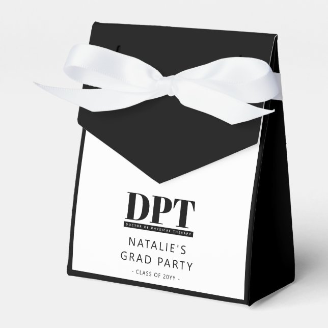Custom Modern DPT Doctor of Physical Therapy Favor Box (Front Side)