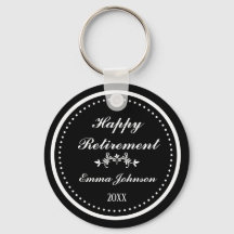 Custom Modern Elegant Black&White Happy Retirement