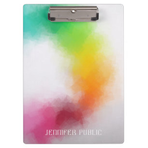Custom Modern Elegant Colourful Abstract Art Work Clipboard