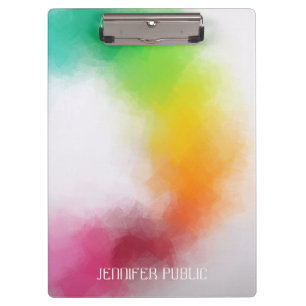 Custom Modern Elegant Colourful Abstract Artwork Clipboard