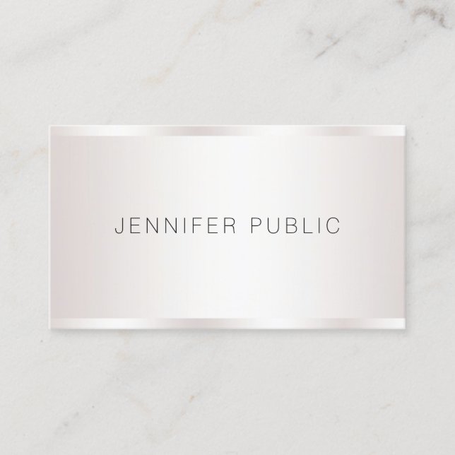 Custom Modern Elegant Faux Silver Professional Business Card (Front)