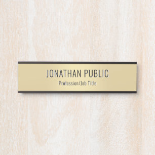 Custom Modern Elegant Glam Template Black Gold Door Sign