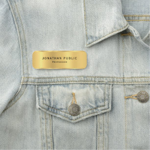 Custom Modern Elegant Glamourous Gold Template Name Tag