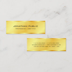 Custom Modern Elegant Gold Look Premium Silk Mini Business Card