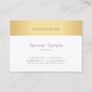 Custom Modern Elegant Gold White Simple Template Business Card