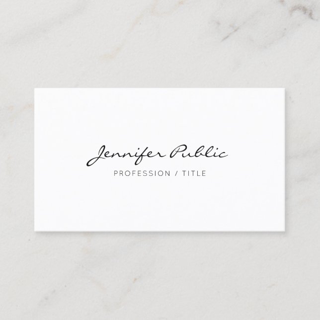 Custom Modern Elegant Minimalist Typography Script Business Card (Front)