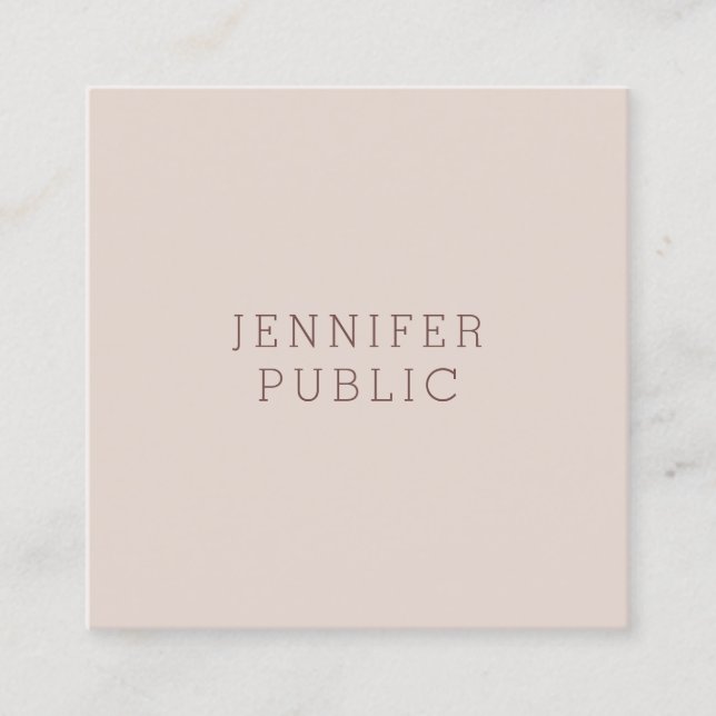 Custom Modern Elegant Minimalistic Template Square Business Card (Front)