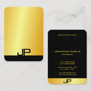 Custom Modern Elegant Monogram Gold Look Template Business Card