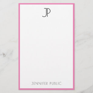 Custom Modern Elegant Monogram Simple Template Stationery