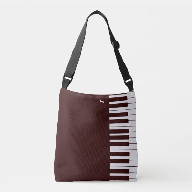 Custom modern elegant piano musical note tote bag (Front)