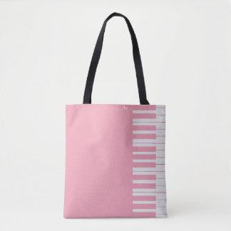 Custom modern elegant piano musical note tote bag