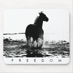Custom Modern Elegant Pop Art Running Horse Mouse Pad