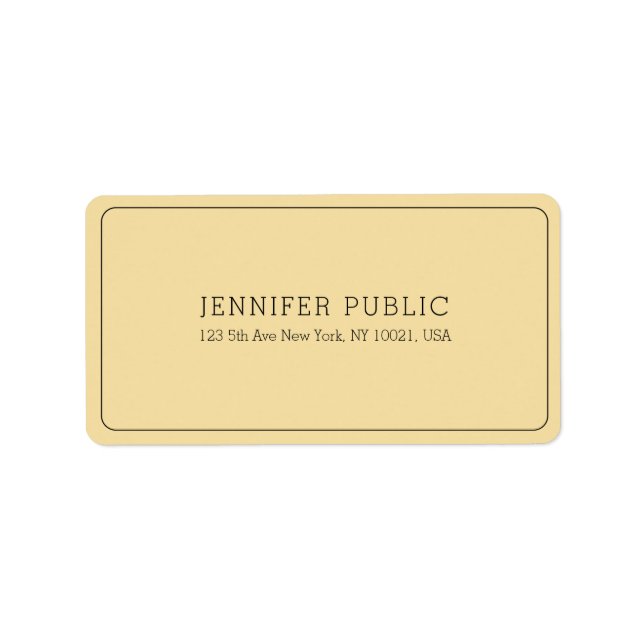 Custom Modern Elegant Professional Template Gold Label (Front)